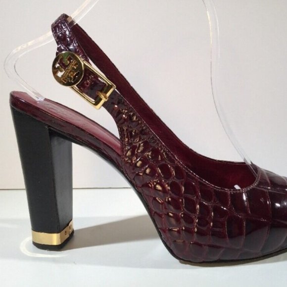 Tory Burch GG Embossed Leather sling back open toe - Picture 6 of 7